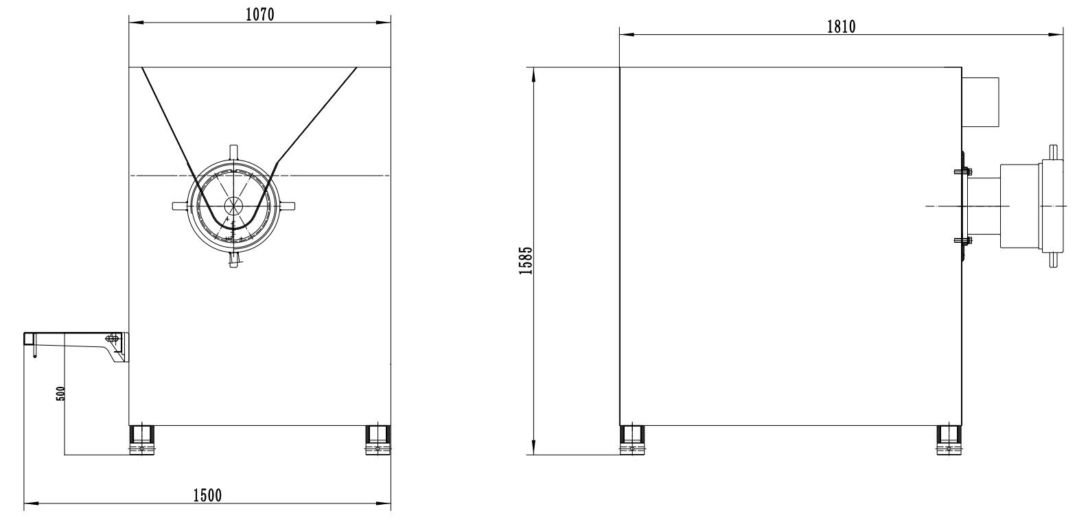 drawing of Industrial Meat Grinder
